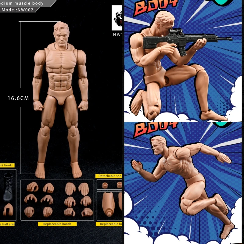 

NwToys NW002, масштаб 1/12, рандомное тело, 16,6 см, Мужская живопись, стиль тренировок, супер гибкие экшн-фигурки, куклы