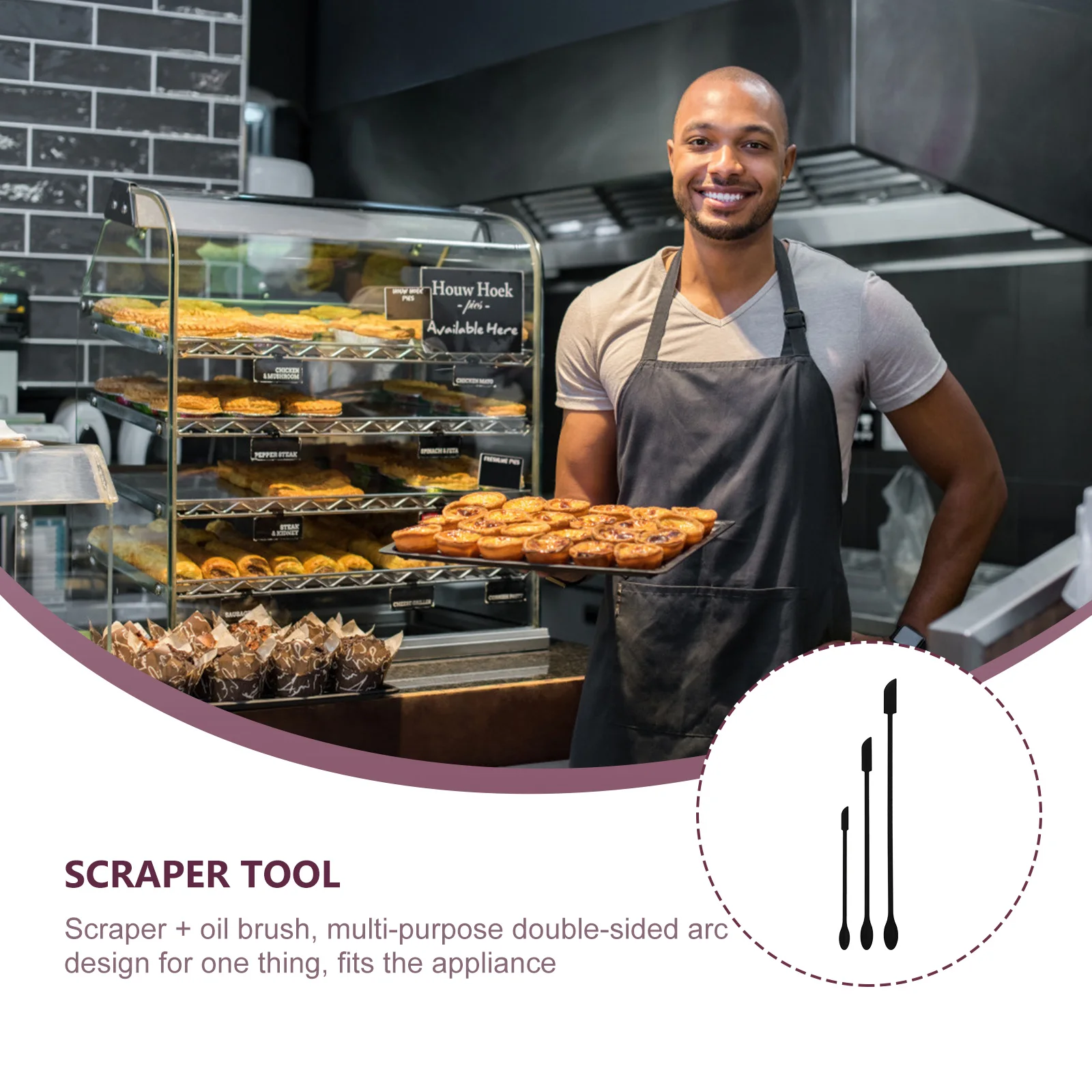 

3Pcs Silicone Spatula Double Headed Baking Scraper Reusable Kitchen Tool Flexible Cream Butter Scraper Baking Supply