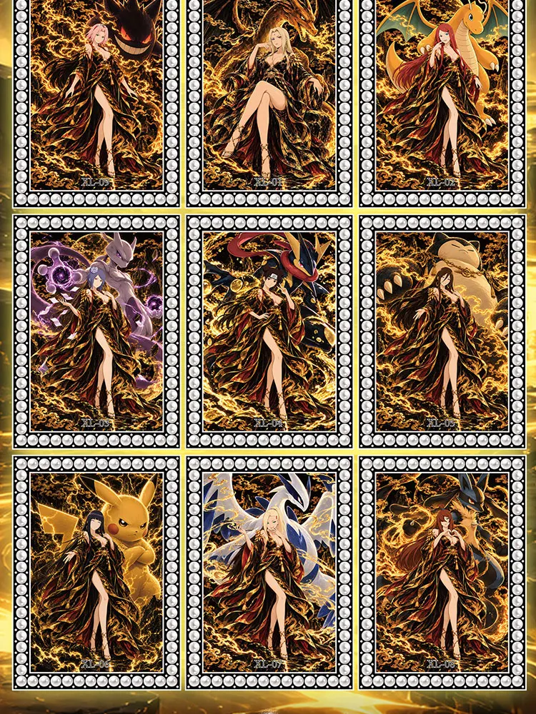 New Naruto Fumeng Culture Diamond Metal Cards Haruno Sakura Hinata Anime Collectibles CCG TCG Trendy Hobby Birthday Toy Gifts