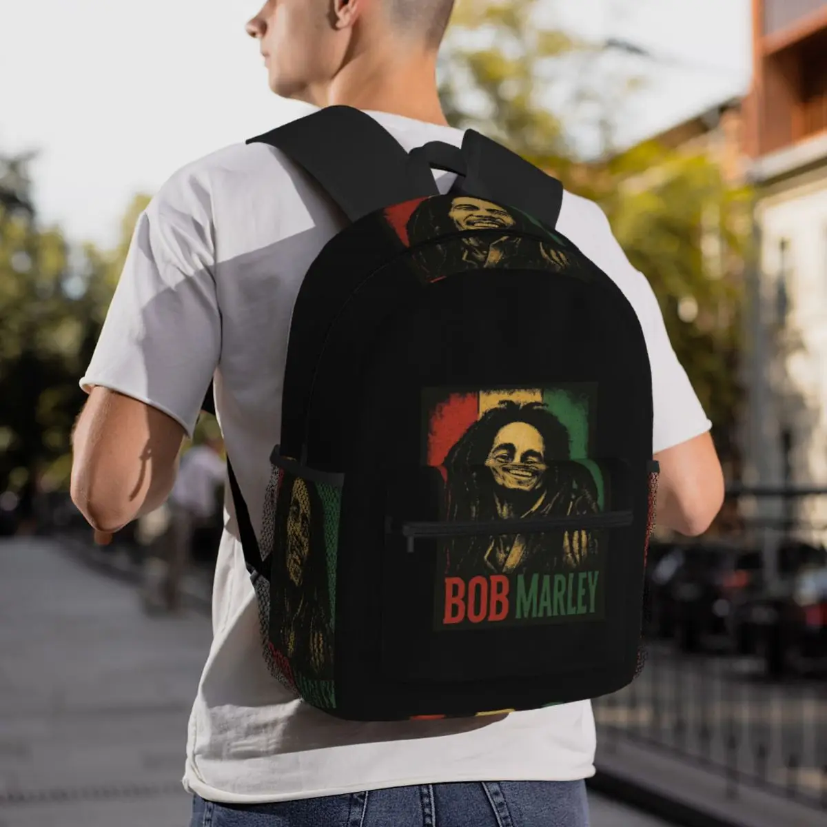Bob Marley Album Reggae Music Jamaican Style Backpack Daypack Large Capacity Kids BookBag School Bag Shoulder Bags for Men Women