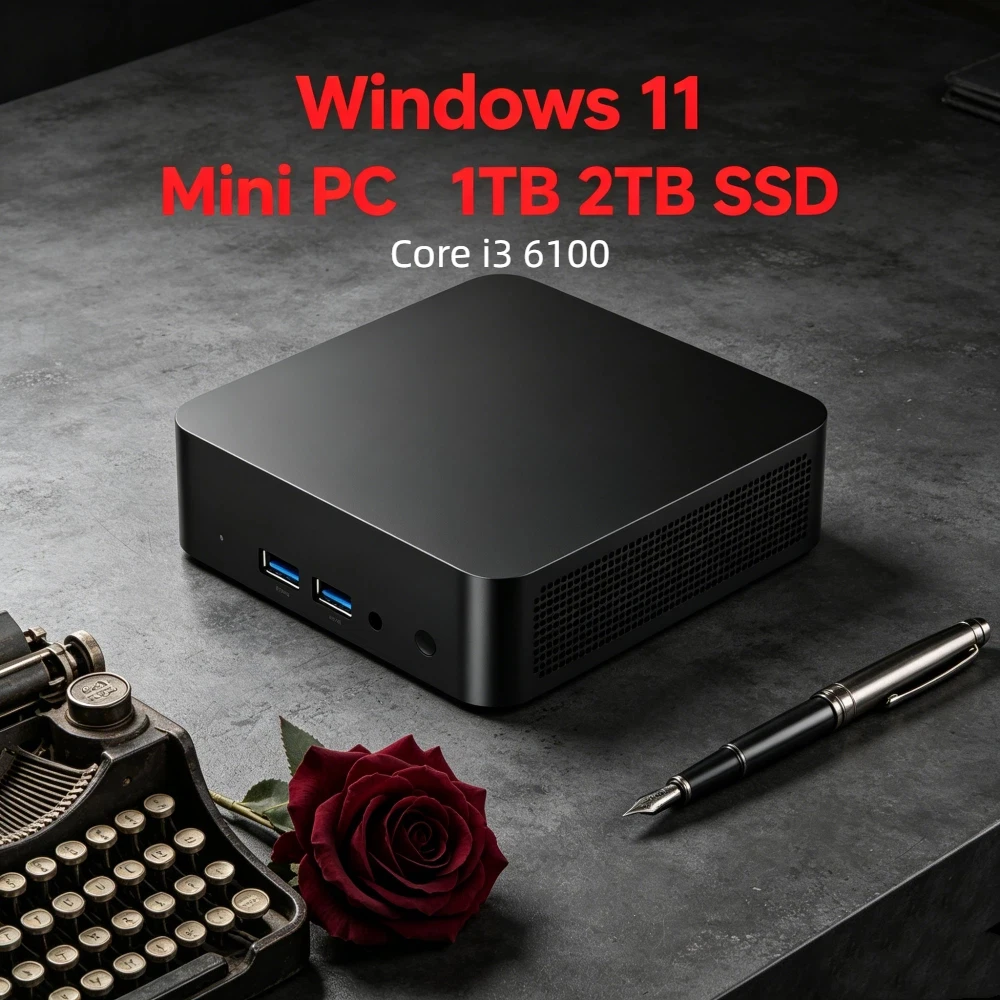 Solid Desktop Mini PC Windows 11 Pro i3 6100 32GB RAM 1TB 2TB SSD BT5.2 WiFi6 4K Gaming Office Computer 3 Years Warranty