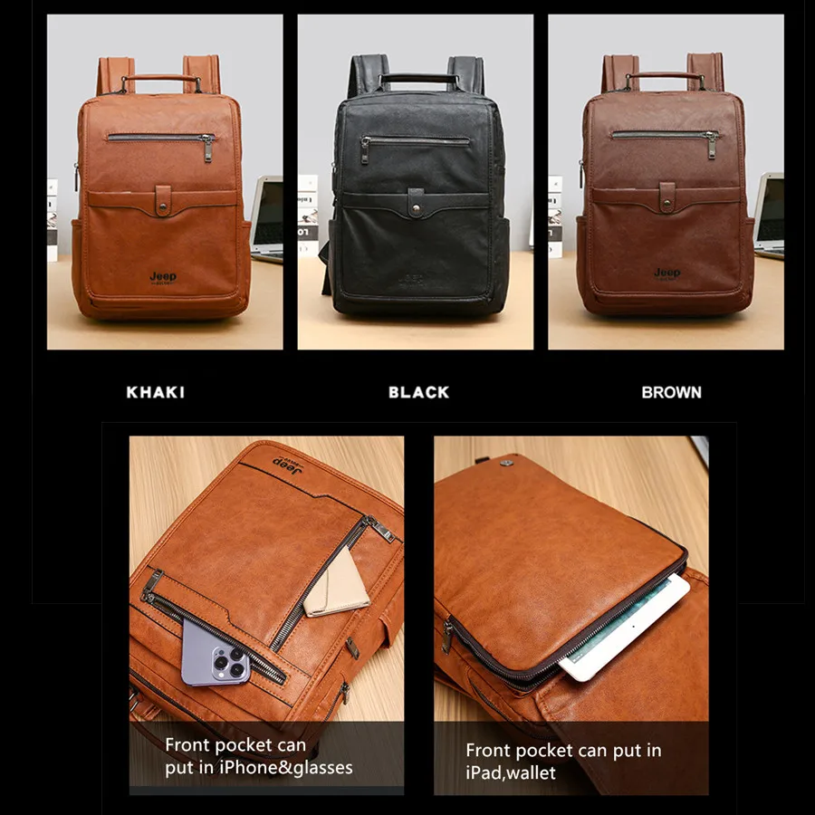 Jeep Buluo trendy men\'s computer bags super large capacity student school bag men\'s leisure travel business simple fashion vers