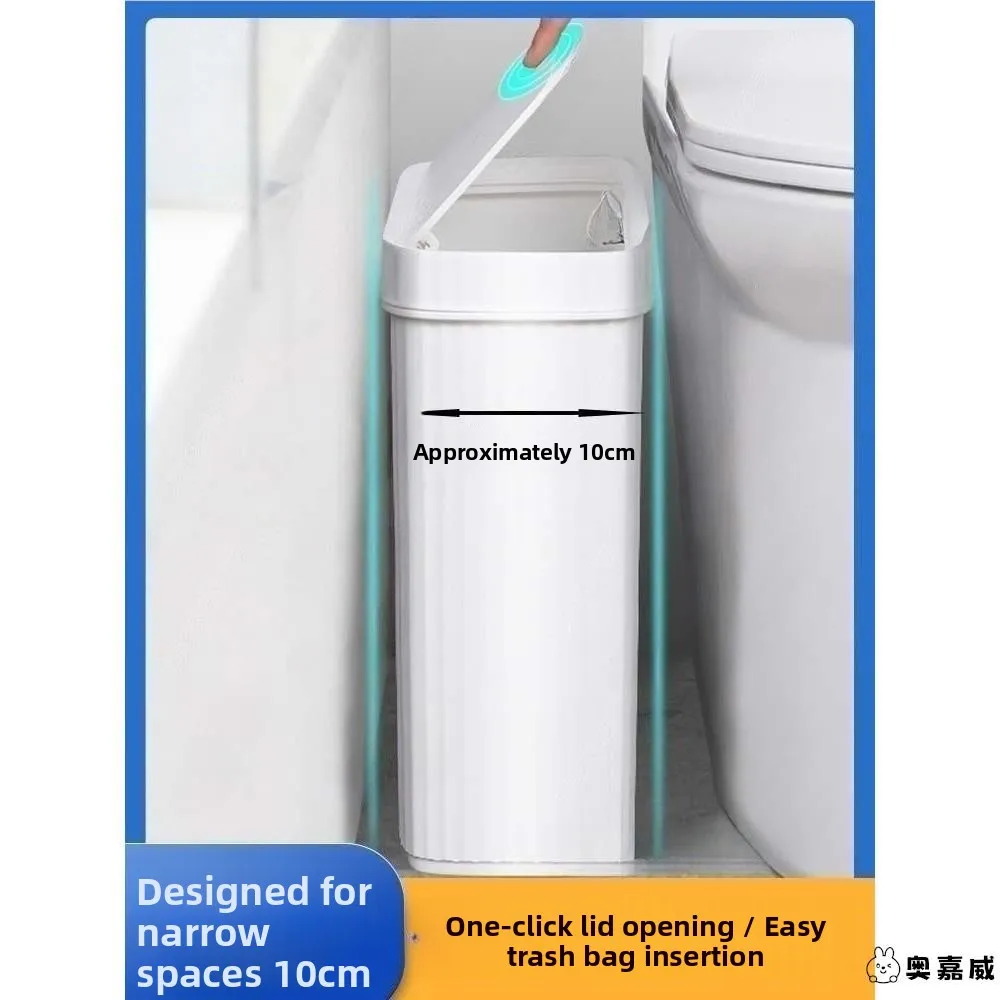 

Ultra-Thin Pr-pe Batoom Tra Can for Home Use Small Size Large Capaci Flat Body Tube for Narrow in Toilet