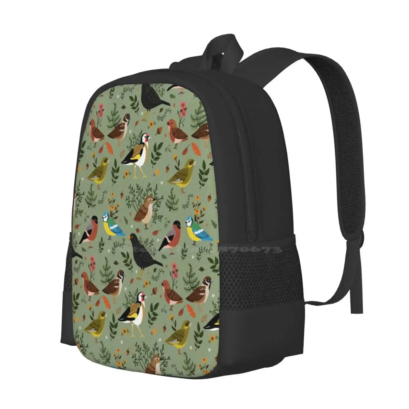 Garden Birds Bag Backpack For Men Women Girls Teenage Birds Nature Cute Animals Woodland Forest Garden British Sparrow