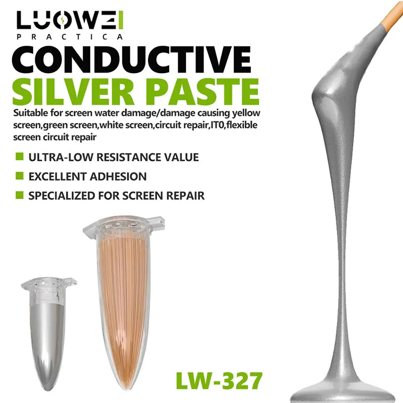 

Нанопаста LUOWEI LW-327 с высокой проводимостью, ультранизкое сопротивление, для ремонта и восстановления гибких экранов телефонов и ЖК-дисплеев.