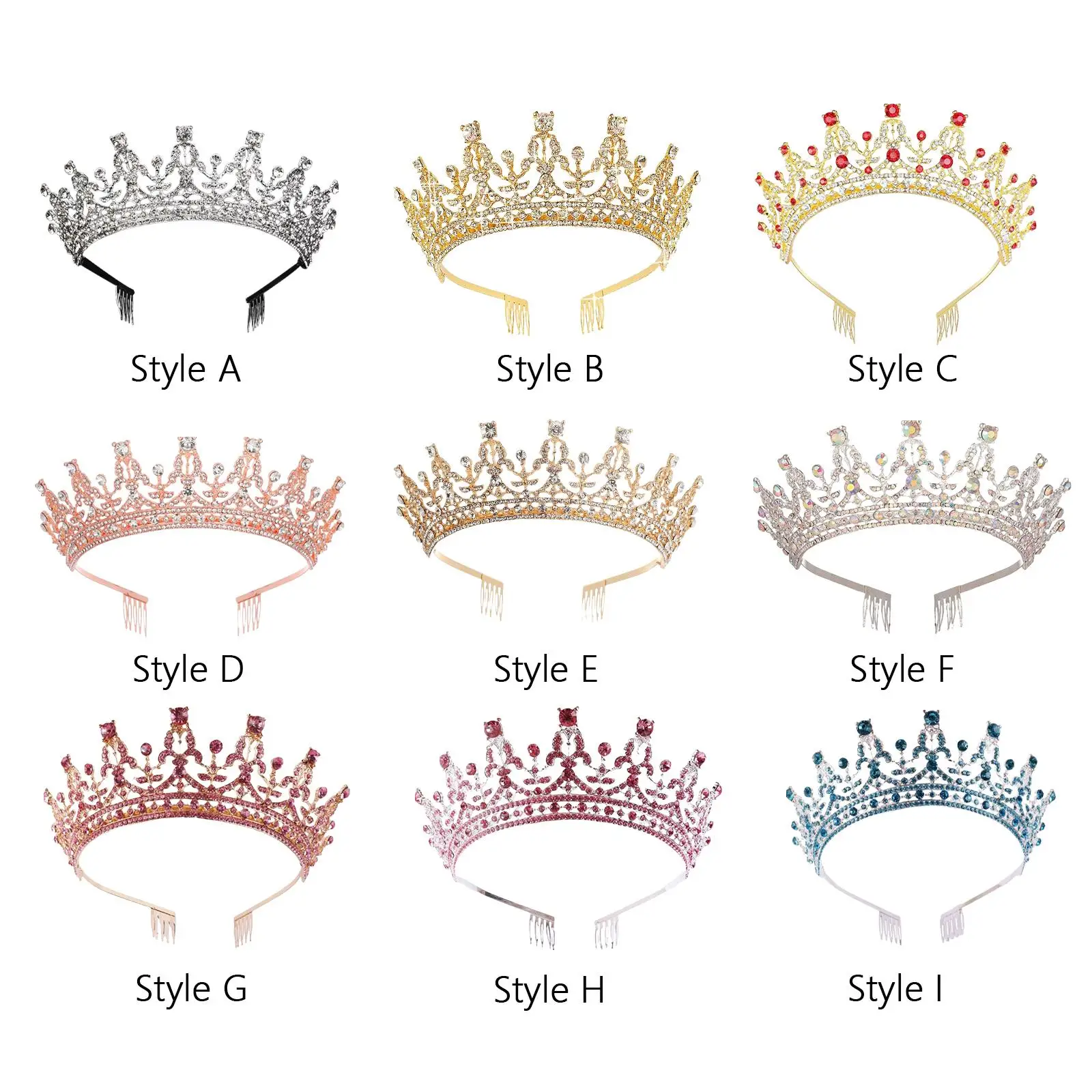 Crown Hair Accessories Princess Tiara Wedding Tiara for Prom Christmas