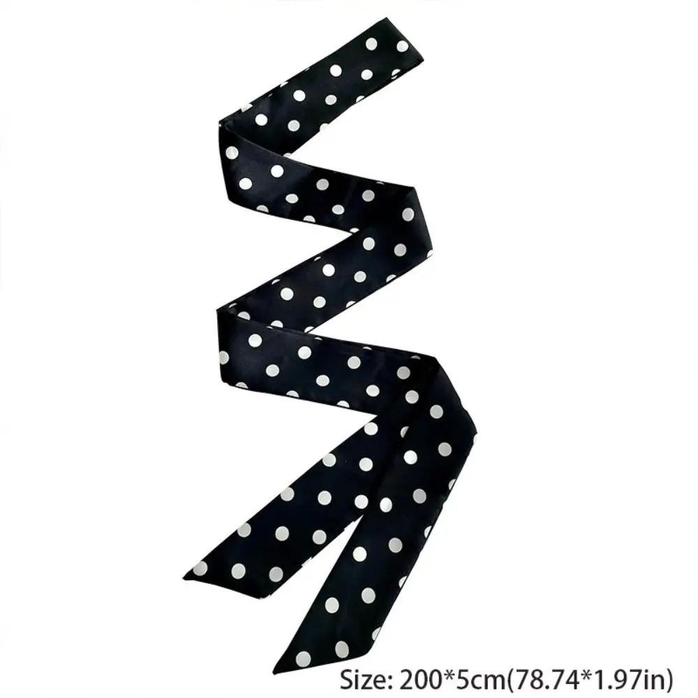 Fashion Ribbon Polka Dot Scarf Printed Thin Scarf Headband Neckerchief Dressing Decoration Long Scarves Party