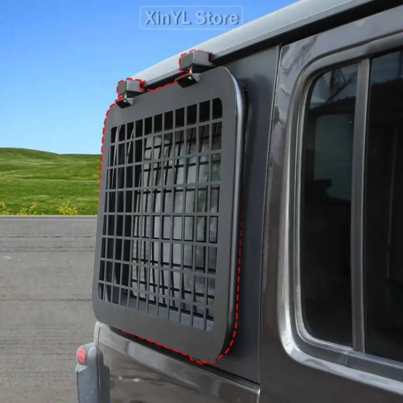 Rear Window Glass Protective Armor Bracket Rack Shelf For Jeep Wrangler JL 2018 Up 4-door Car Exterior Accessories Black