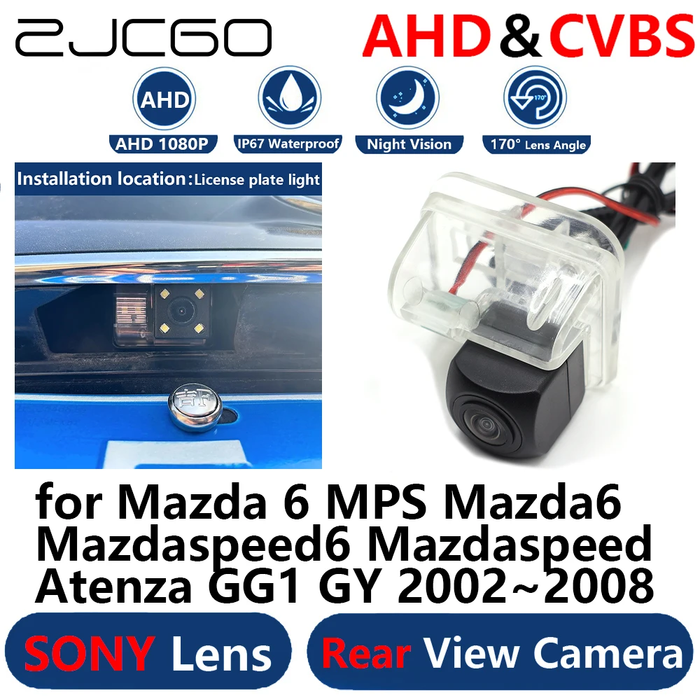 ZJCGO AHD 1080P Parking Backup Reverse Reversing Rear view Camera for Mazda 6 MPS Mazda6 Mazdaspeed6 Mazdaspeed Atenza GG1 GY