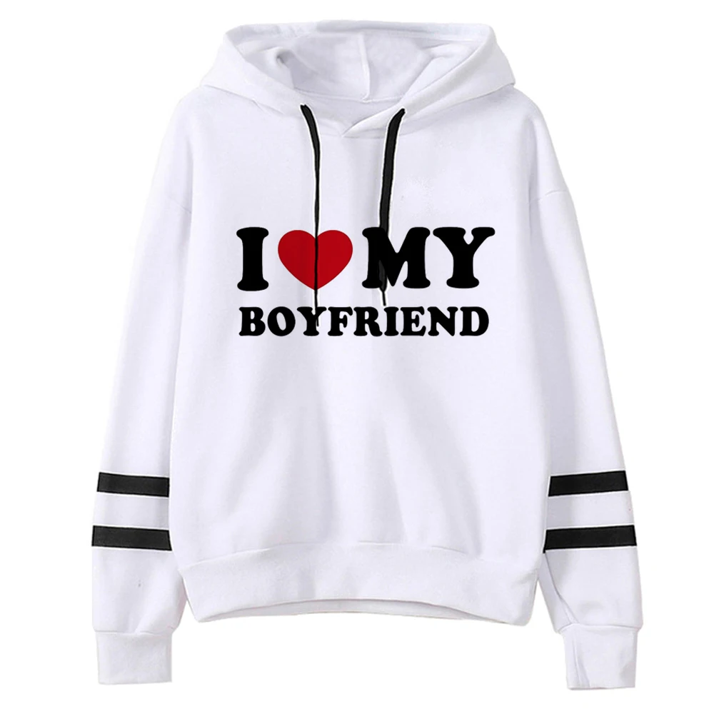 i Love My Boyfriend Girlfriend hoodies women harajuku funny aesthetic Kawaii hoddies women Winter  Hood