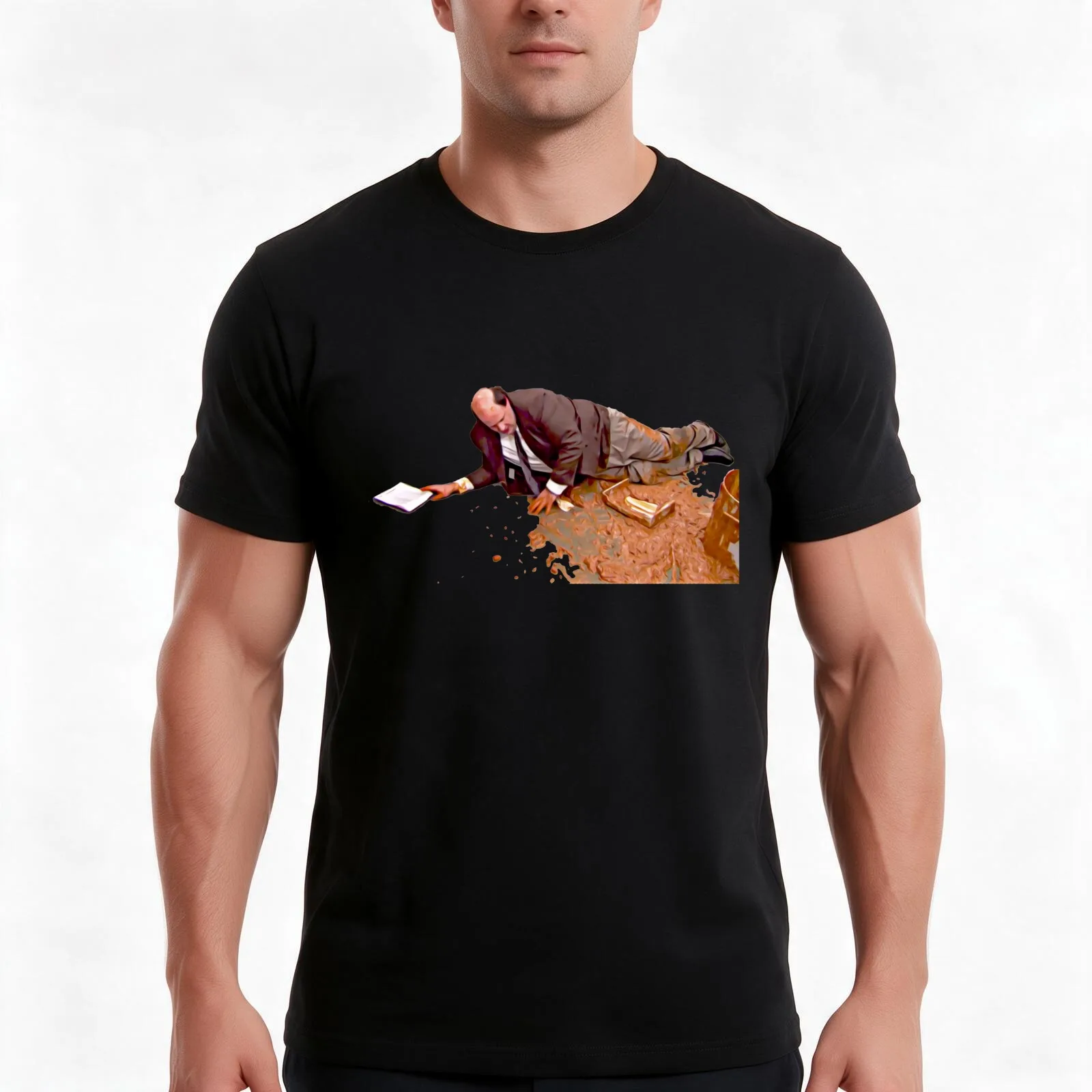 Kevin Malone Famous Chilli T-Shirt, Summer Casual Cotton Tee, Oversized Streetwear Tops, Vintage Graphic Print, Unisex Men Women