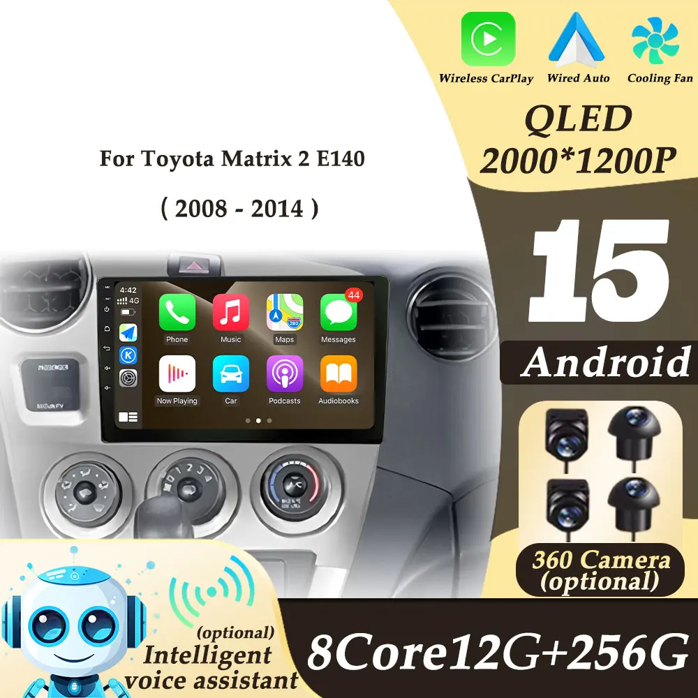 

Car Radio Multimedi Player for Toyota Matrix 2 E140 2008 - 2014 Wireless CarPlay Android Auto Split Screen GPS Navi DSP Stereo