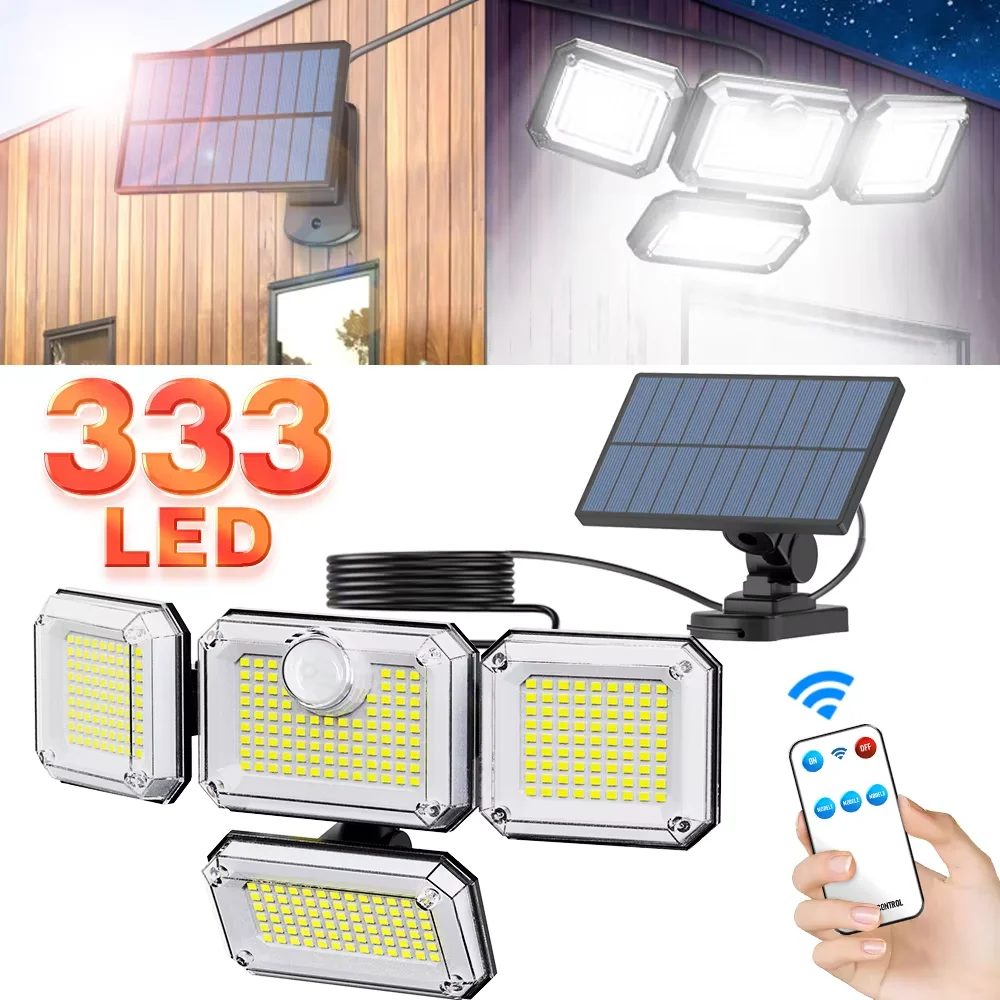 

122/333 LED Solar Light Outdoor Motion Sensor Human Induction 3 Modes IP65 Waterproof Solar Power Garage Yard Corridor Wall Lamp