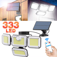 122/333 LED Solar Light Outdoor Motion Sensor Human Induction 3 Modes IP65 Waterproof Solar Power Garage Yard Corridor Wall Lamp
