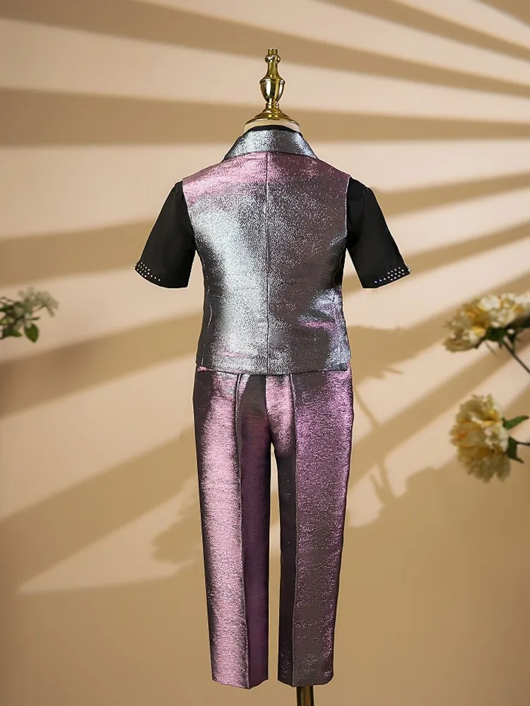 Frühlings-Boutique-Kleidung: Blazer-Kostüm-Set für Klavieraufführungen, Hochzeiten, Geburtstage, Taufen und Partys A4479 – Detail 5