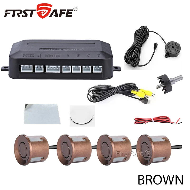 FirstSafe Factory CVBS AHD Video Parking 4-Sensoren Auto Reverse Backup Rear Buzzer Radar Monitor System unterstützt Android System
