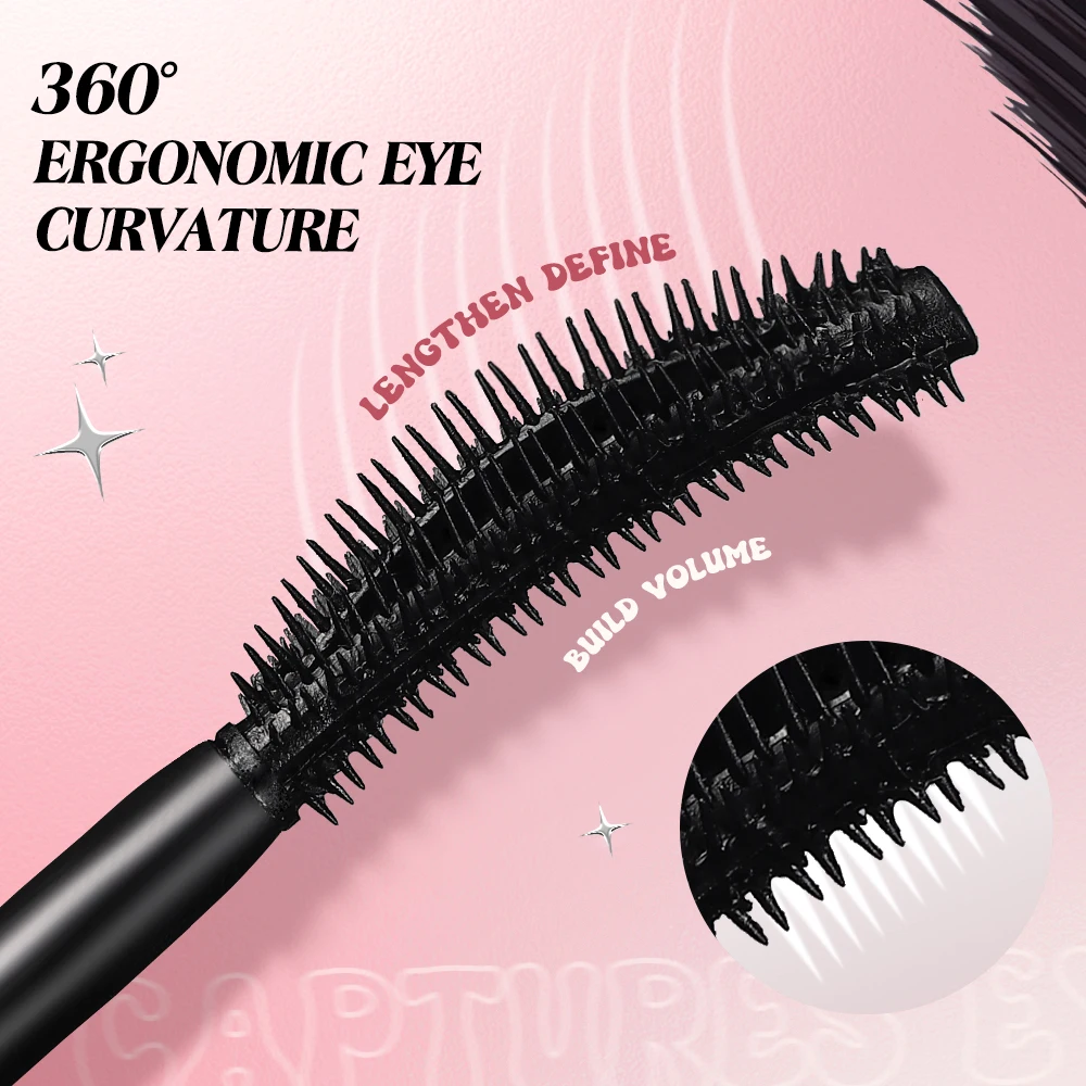 BANXEER Mascara Waterproof Long Lasting 24H Black Extension Eye Lashes Smudge-proof Lengthening Curling Mascara Eye Makeup