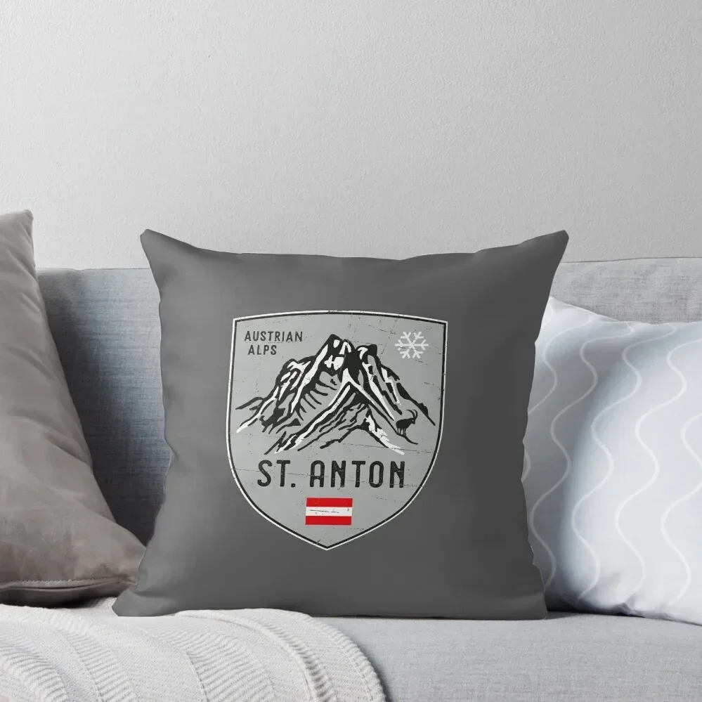 St. Anton Mountain Austria Emblem Throw Pillow Pillow Case Christmas Decorative Sofa Cushions Cushion Cover Set pillow