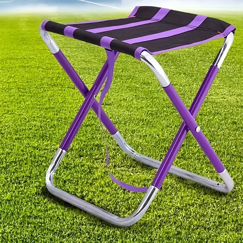 1PC Lightweight Aluminum Alloy Folding Stool Small Horse Tie Outdoor Portable Folding Small Bench Fishing Small Stool