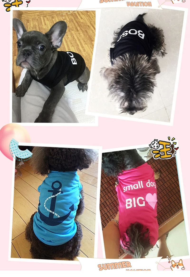 DOLC&BANANA Pets T-shirt Dogs Vest Cats Skirt Small Dog Clothing Dog Clothes Summer Thin Dog Vest Breathable Pet T-shirt