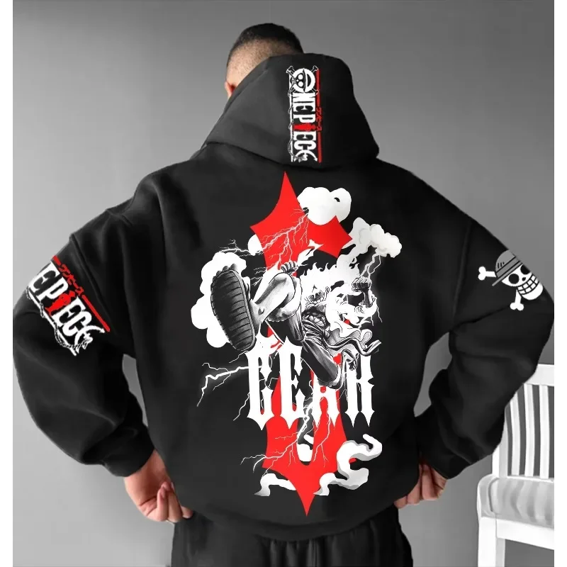 Uma peça tendência oversized anime os mais recentes meninos moletom com capuz puro algodão casual versátil outono e inverno moletom com capuz masculino e feminino