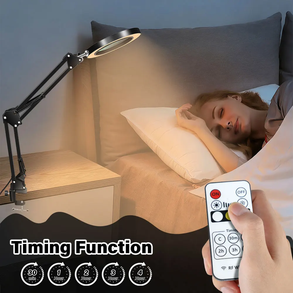 10-fache beleuchtete Lupe mit USB, 3 Farben, 72 LED-Beleuchtung für Lötarbeiten, Reparaturen, Tischlampe, Lesen, Hautpflege und Schönheitsanwendungen – Detail 17