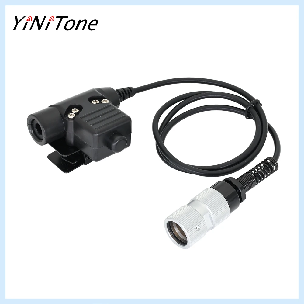 U94 PTT Cable NATO Plug for PRC-152 - 6 Pin Headset Adapter Push-to-Talk Button Compact Design for  Radios