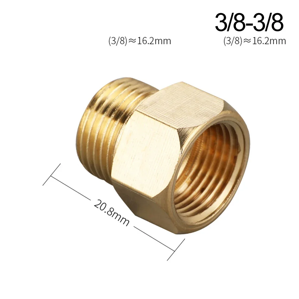 Brass Valve Connector Brass Pipe Connector Brass Material Easy Installation External Thread Hexagonal Shape Internal Thread