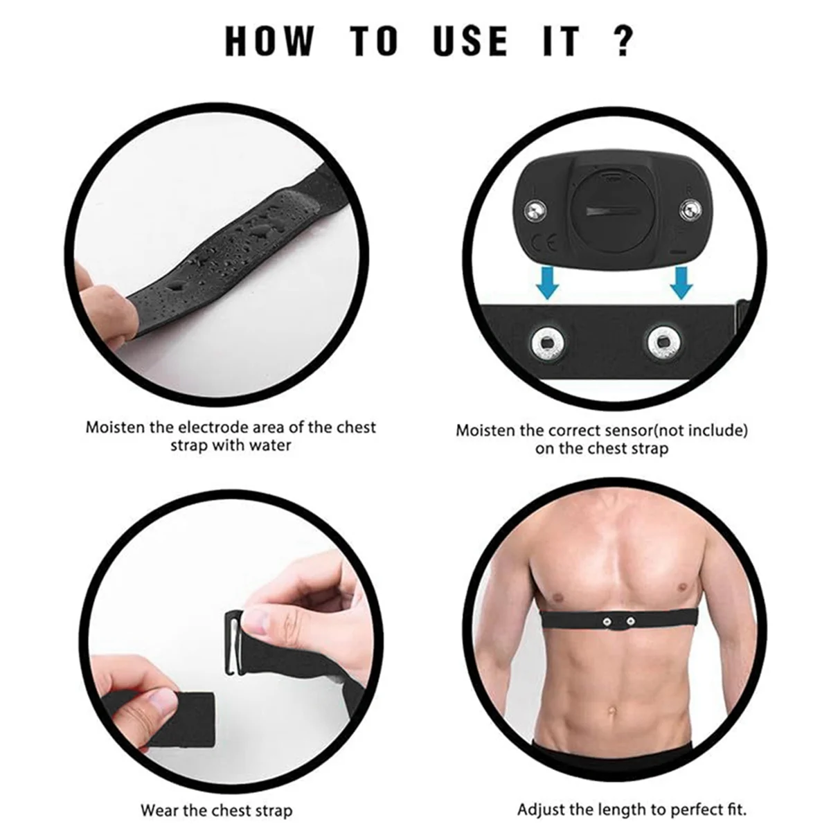 ONCE 2pcs Heart Rate Chest Strap Replacement Strap Compatible with Jiaming Blackbird Heart Rate Chest Strap