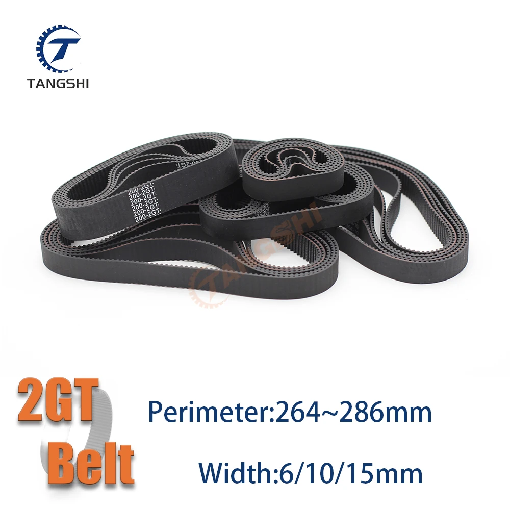 2GT 2MGT Closed Loop Timing Synchronous Belt Perimeter 264 266 268 270 272 274 276 278 280 282 284 286mm GT2 Belt Width6/10/15mm