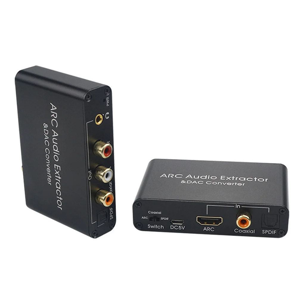 Adaptador Extractor de Audio ARC, conector de 3 y 5mm, compatible con HDMI, Digital, óptico, analógico, convertidor DAC, divisor para TV