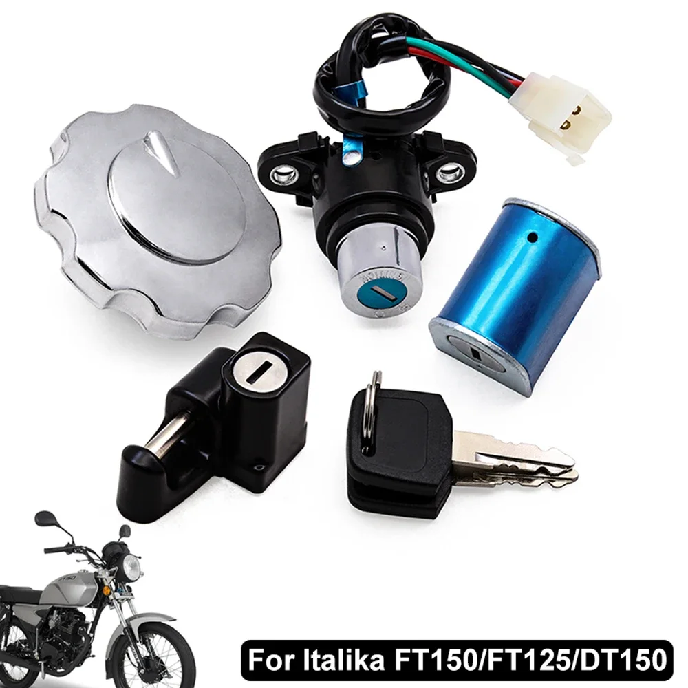 Motorcycle Ignition Switch Key Fuel Tank Cap Seat Lock for Italika Ft125 Dt125 Ft150 Dt150  2015-2018 Replacement Kit