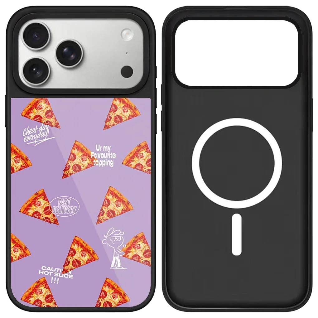 

Simple Pizza Glossy Glaze Magnetic Case: Compatible with IPhone 17 16 15 14 13 12 Pro Max Capacitive Button for 17ProMax 17Pro