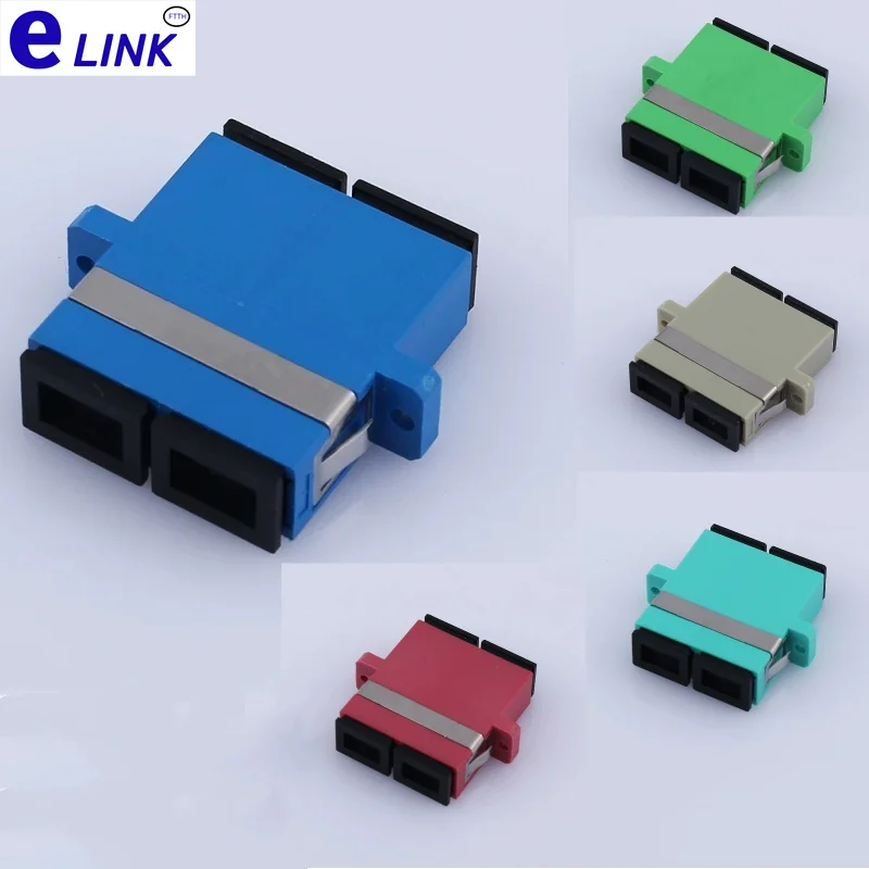 SC adapter duplex 100pcs OM3 OM4 OM5 SM MM fiber optic coupler MM SC-SC upc dual connector FTTHELINK IL 0.2dB