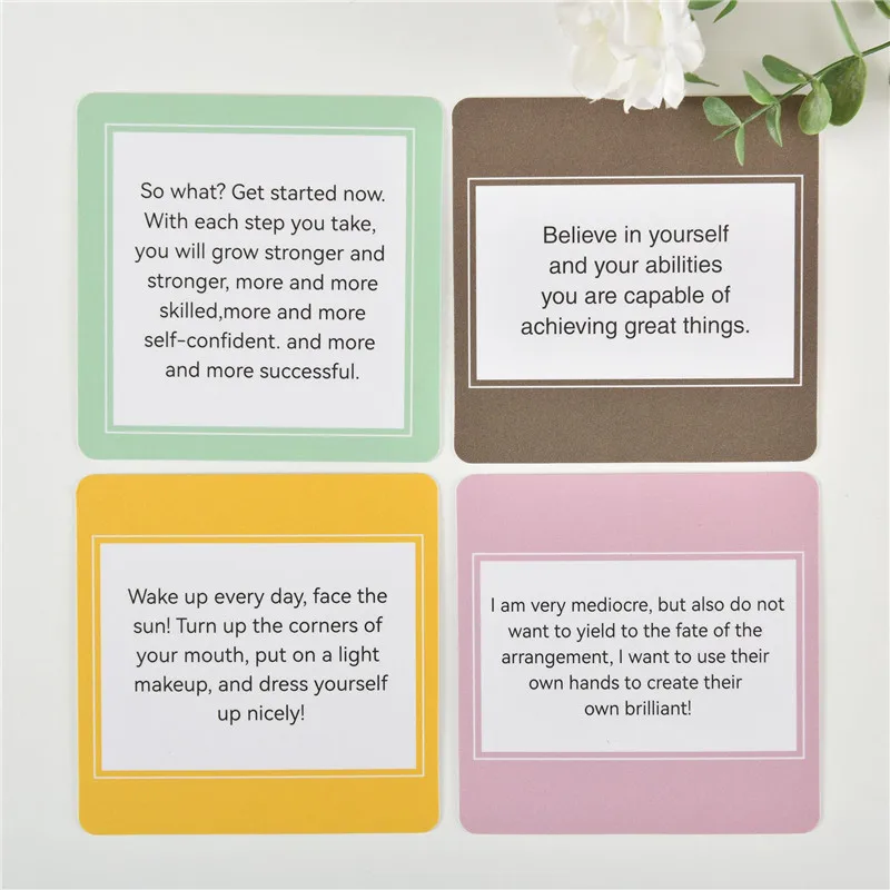 Empowering Women 50Pcs Inspirational Affirmation Cards 4 Inch Postcards 10cm Greeting And Wish Card,Non repeating,High Quality