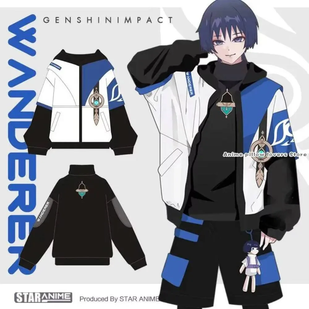 

Anime Genshin Impact Wanderer Balladeer Cosplay Casual Hooded Coat Hoodies Sweatshirt Springs Autumn Unisex Loose Jacket