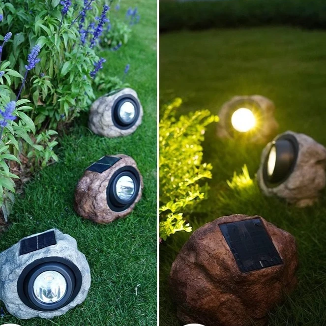 

Simulated Solar Powered Stone Landscape Lights Outdoor Courtyard Garden Lawn Lights Layout Of Small Courtyard Landscape Lights