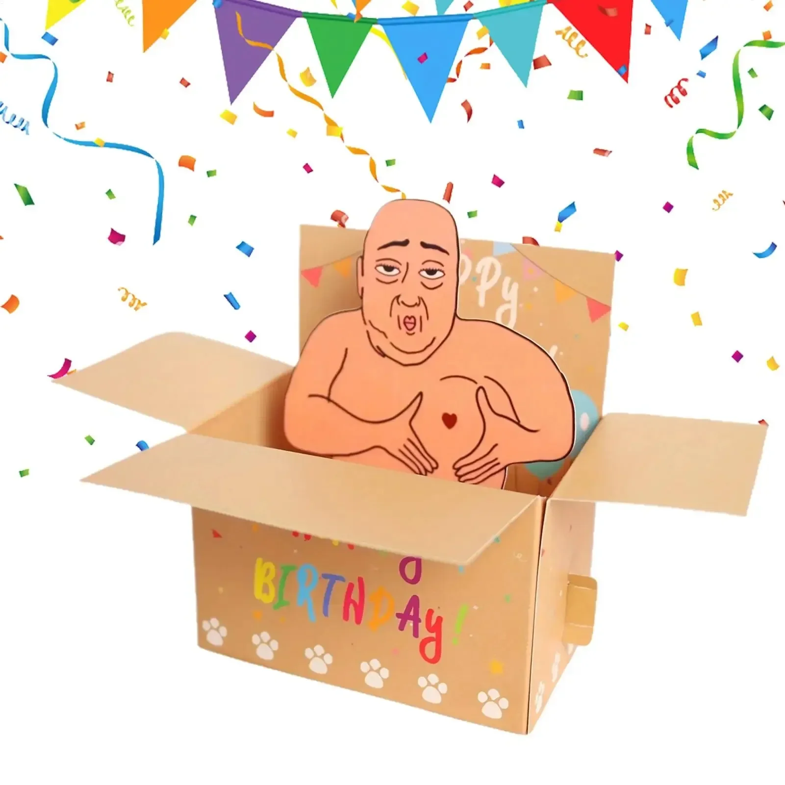 1PC Funny Happy Birthday Card 3D Character Design Paper Party Invitation Perfect Gift For Family Friends And Co-worker