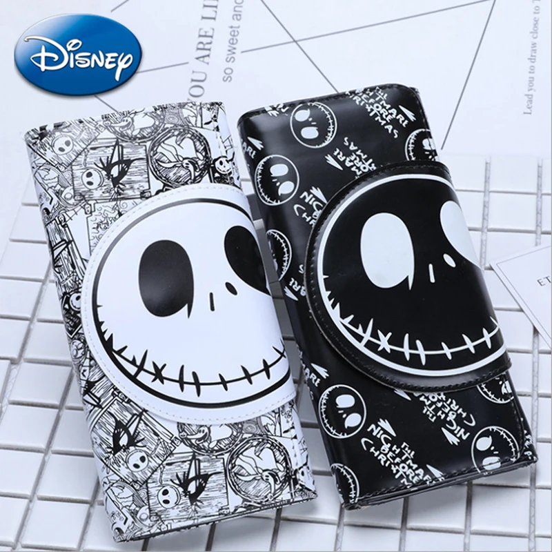 Disney Nightmare Before Christmas Hot Leather Wallet Jack Skellington Animation Figures Multi Function Money Bag Men Women Gifts