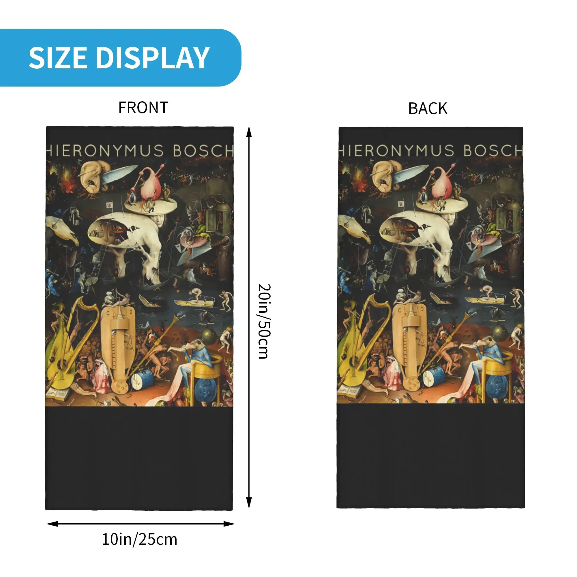 New Hieronymus-Bosch The Garden of Earthly Delights Bandana Neck Gaiter Balaclavas Face Scarf Headband Multi-use Men Women Adult