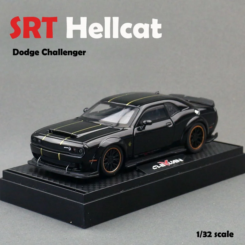 シミュレーション 1:32 ダッジチャレンジャーヘルキャットロードスター金属おもちゃの車のモデル音と光プルバック金属おもちゃの車両少年ギフト