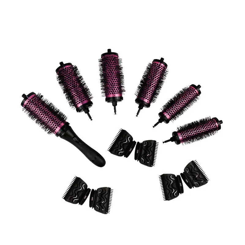 Haarrollerbürste mit Positionierklammern zum Föhnen und Stylen und passendem Rundhaarbürstenset mit abnehmbarem Griff – Detail 9