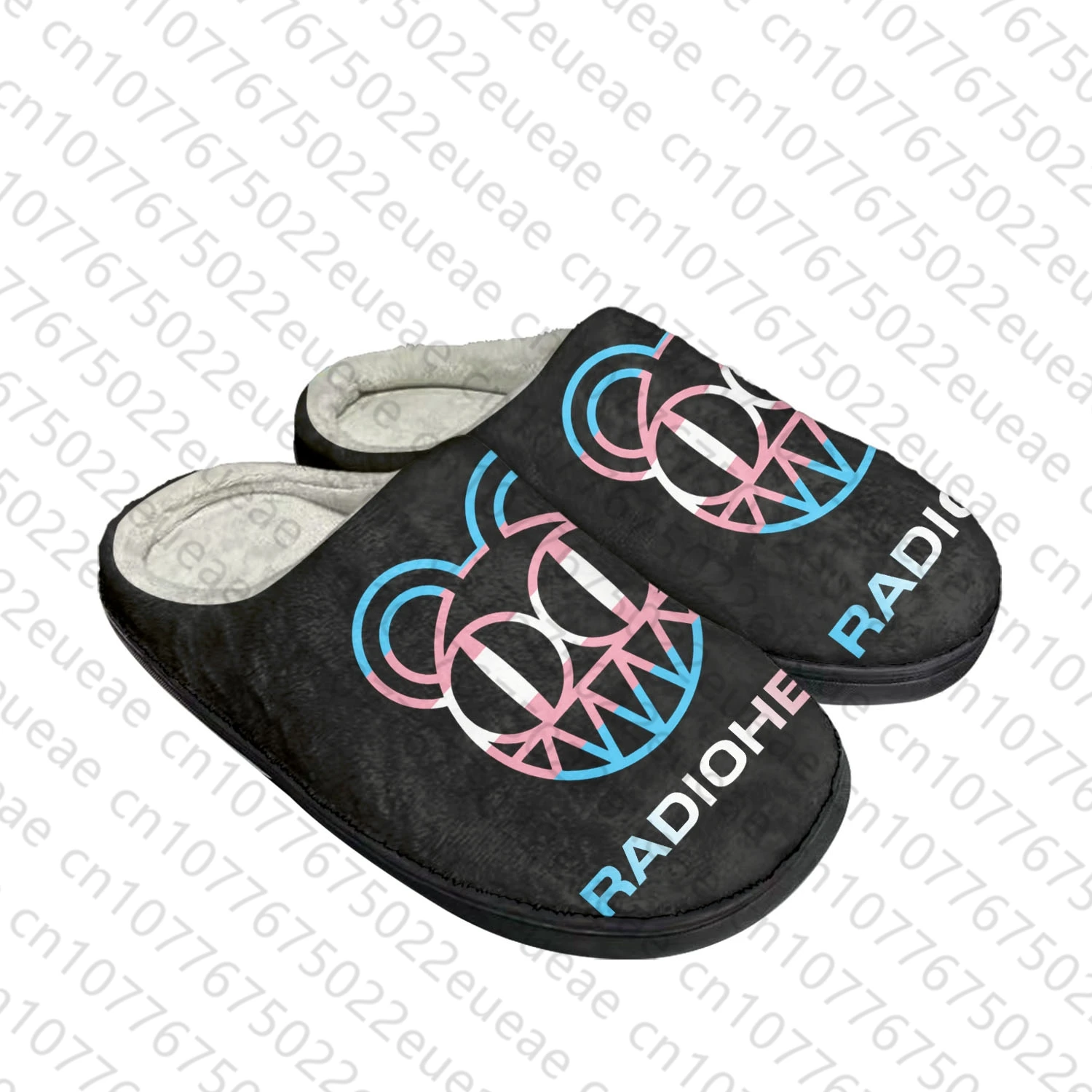 Radiohead Rock Band Home Cotton Custom Slippers Mens Womens Sandals Plush Bedroom Casual Keep Warm Shoes Thermal Slipper Black