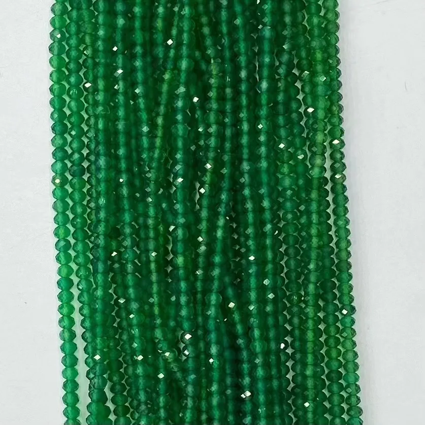 Natural Green Agate Facted Beads Loose Beads for Women Jewelry Making DIY Bracelet Necklace 38cm Manufacturer Wholesale