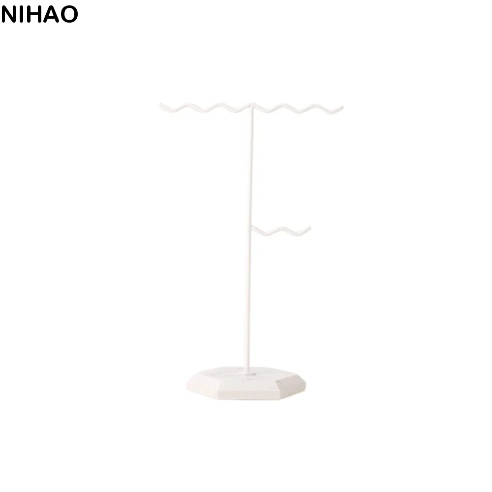 

Wave-Shaped Top Metal Jewelry Organizer Decorative Modern Necklace Holder Detachable Space Saving Jewelry Display Stand Gifts