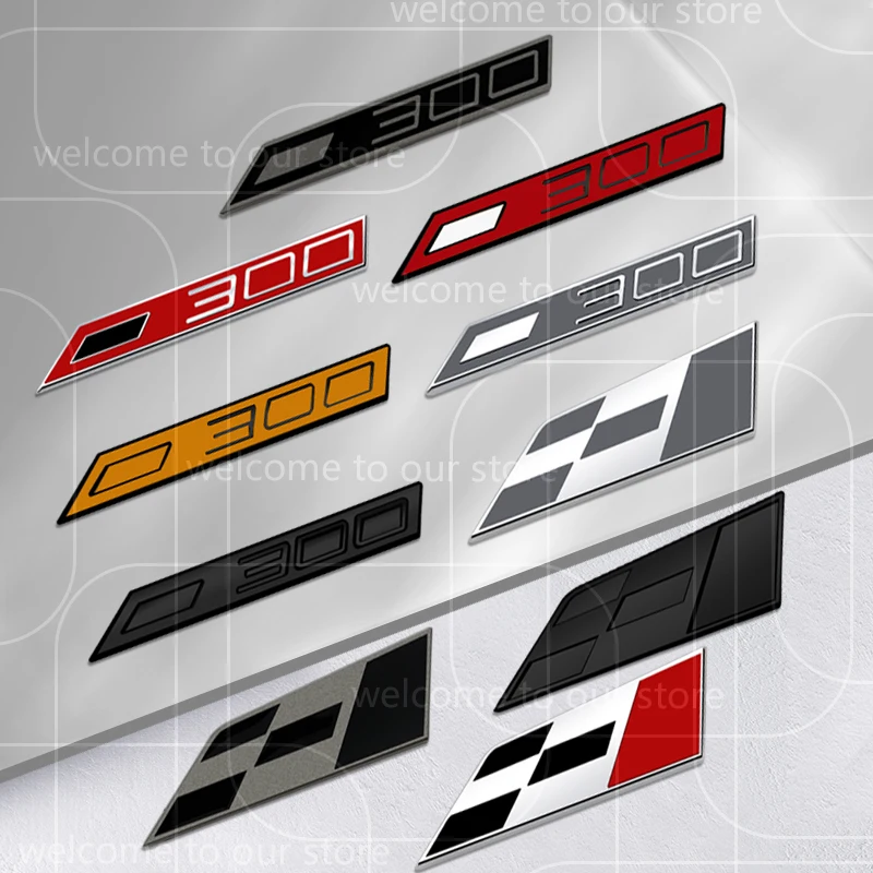 

3D 300 Racing Race Flag Car Sticker Front Grille Zinc Alloy Emblem For Ateca Ibiza Leon Body Accessories Rear Trunk Badge Decal