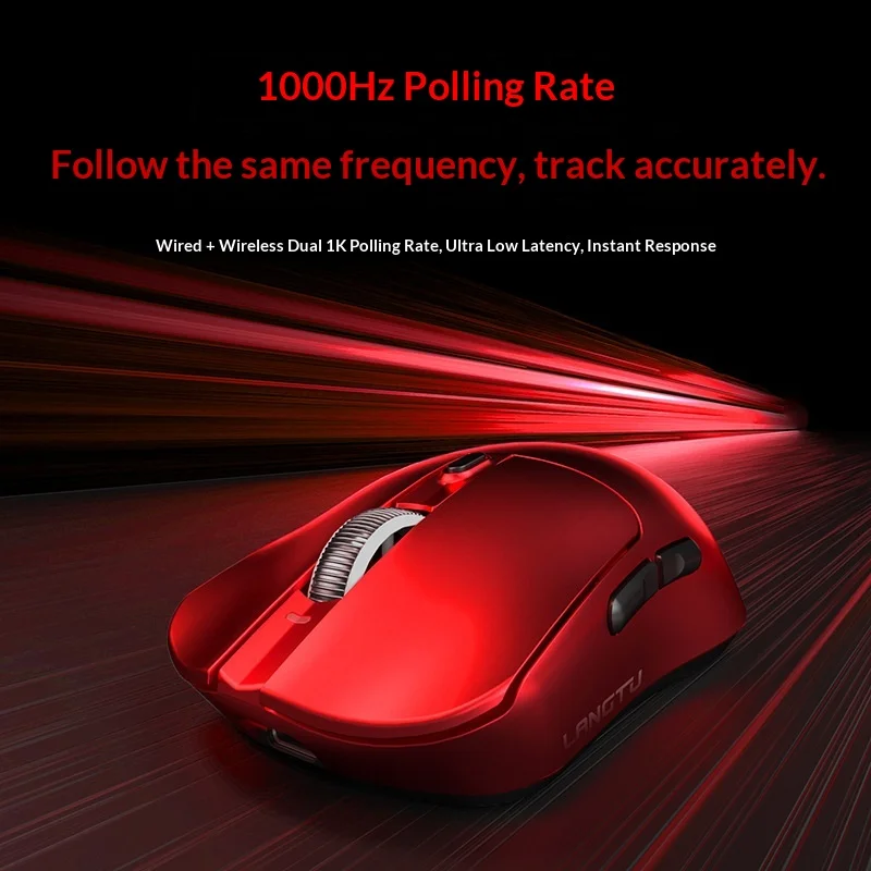 Mouse Nirkabel Wolf Road M8 Baru 1k Dual Drive Tiga Mode Ringan Ergonomis Gaming Kantor Mouse Gaming untuk Tangan Besar