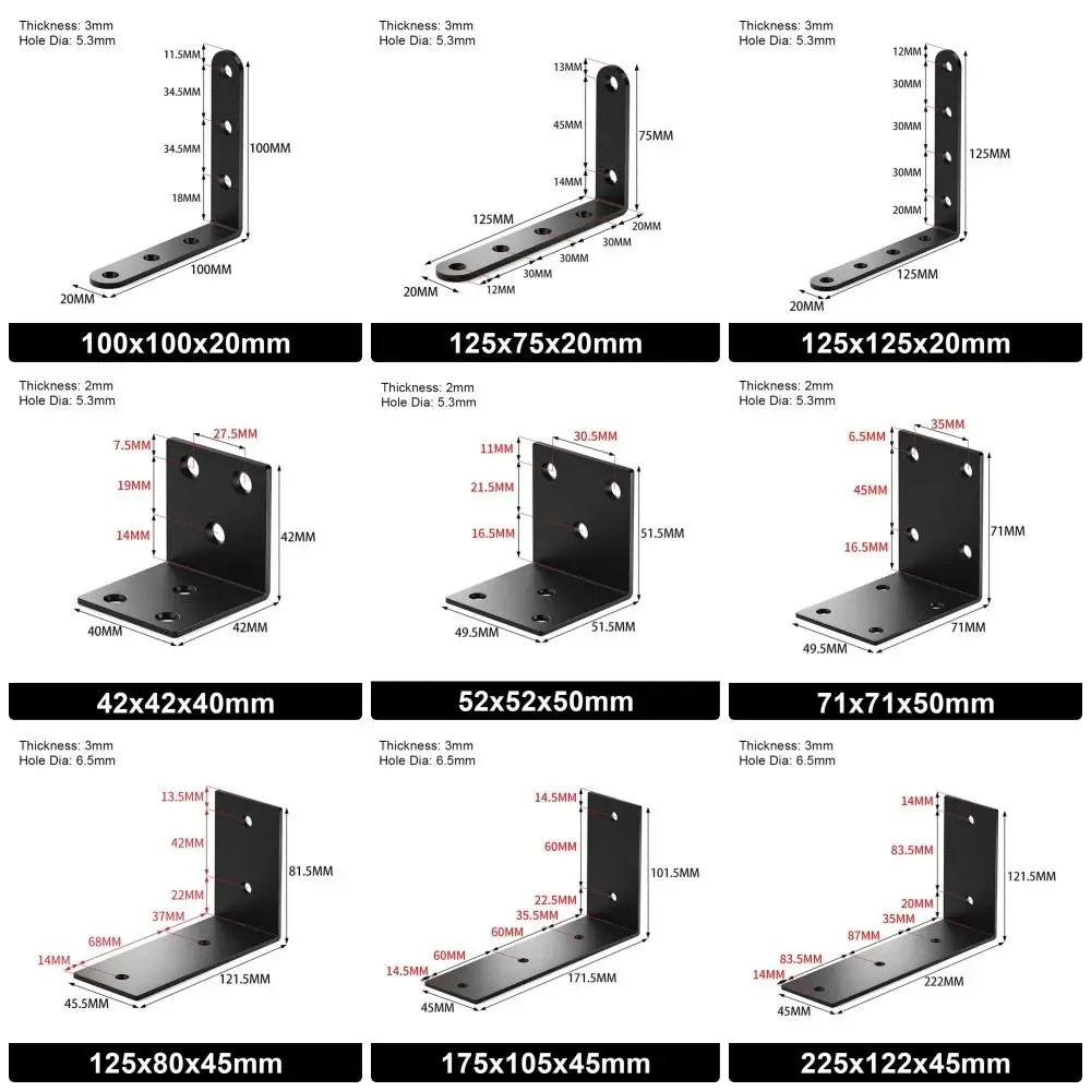1 قطعة جديد 90 درجة ركيزة زاوية L-شكل ثقوب ثابتة الزاوية حامل الفولاذ المقاوم للصدأ إصلاح لوحة الأثاث الأجهزة