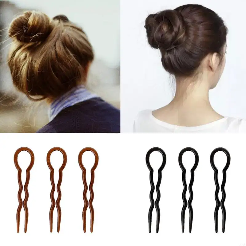 U0DE 3pcs 포크 도구 브레이드 헤어 스타일 헤어 포크 모양 포크 클립 핀 액세서리