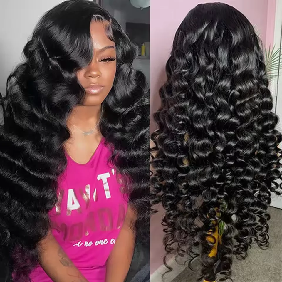 250% Density 40 42 inch 13x6 Glueless Wig Deep Wave Human Hair Wigs 13x4 HD Lace Wigs For Women Pre Plucked Baby Hair Natural Hairline
